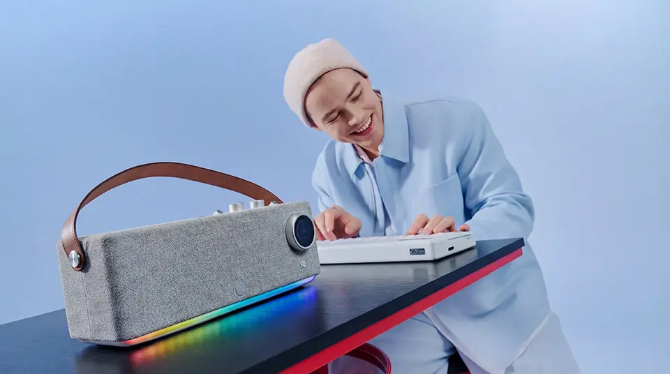 Music enthusiasts are playing songs on the PartyKeys piano
